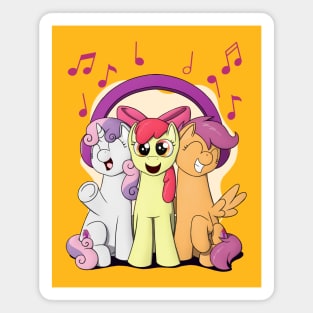 Cutie Mark Crusaders with Headphones Magnet